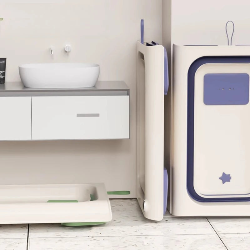 Temperature Sensing Bath Tub Folding Household Tub Sitting and Lying Products Bath Tub