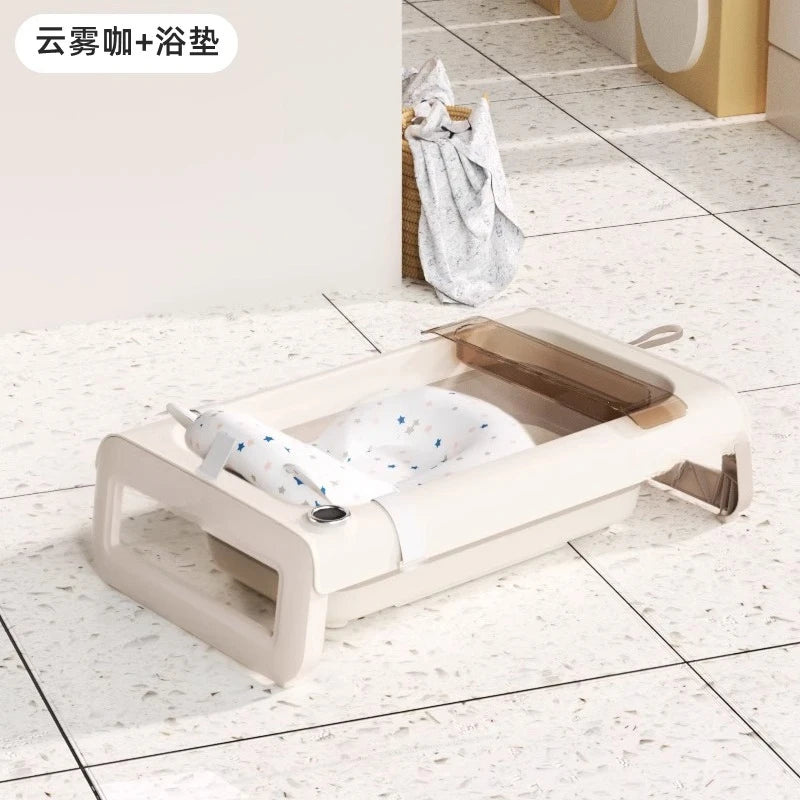 Temperature Sensing Bath Tub Folding Household Tub Sitting and Lying Products Bath Tub