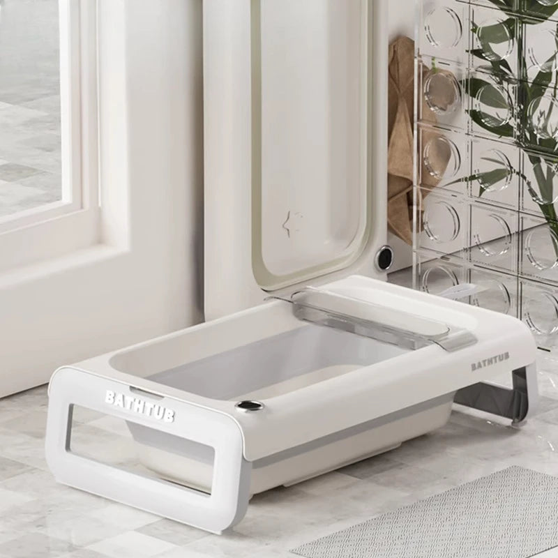 Temperature Sensing Bath Tub Folding Household Tub Sitting and Lying Products Bath Tub