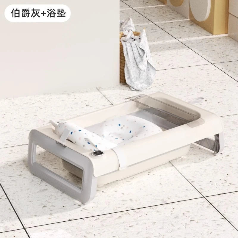 Temperature Sensing Bath Tub Folding Household Tub Sitting and Lying Products Bath Tub